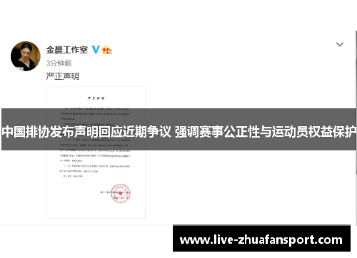 中国排协发布声明回应近期争议 强调赛事公正性与运动员权益保护